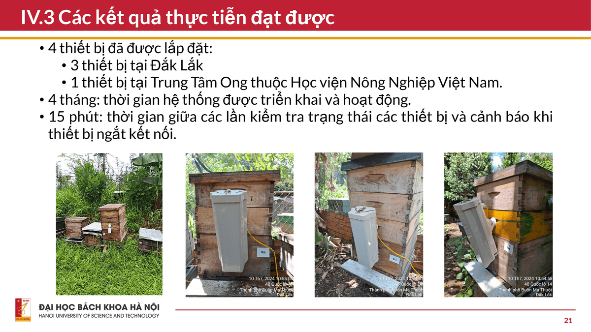 Field Deployment in Dak Lak and VNUA Bee Research Center